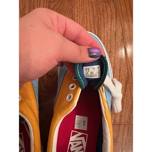 NEW Vans Authentic Era Color Block Blue Yellow Pink Skate Men's 5.5 Women's 7 - Picture 4 of 5